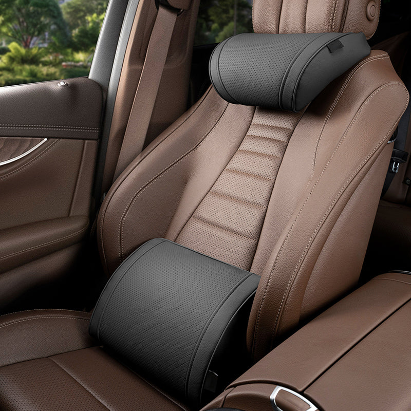đźš—Ergonomic Headrest and Lumbar Support Set for Car Seats