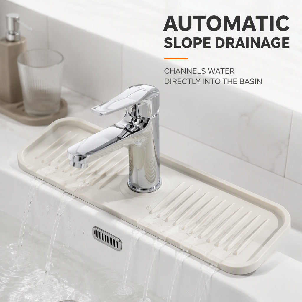 Source illustration showing mat channels directing water into the sink