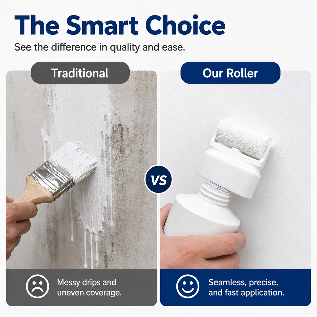 ⚡ [Instant Wall Touch-Up] All-in-One Wall Repair Paint Roller | Fast-Drying Waterproof Paste for Scuffs, Stains & Holes