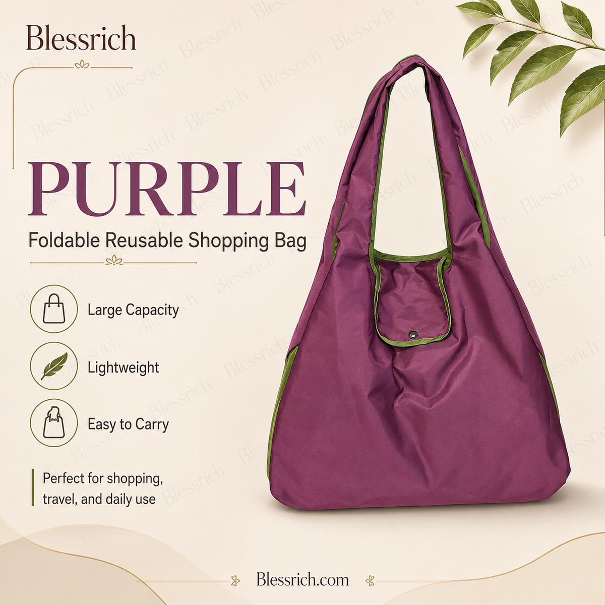 🔥Last Day Buy 1 Get 1 Free $ 14.99 Each🛍️ Foldable Reusable Shopping Bag – Large Capacity, Lightweight & Washable