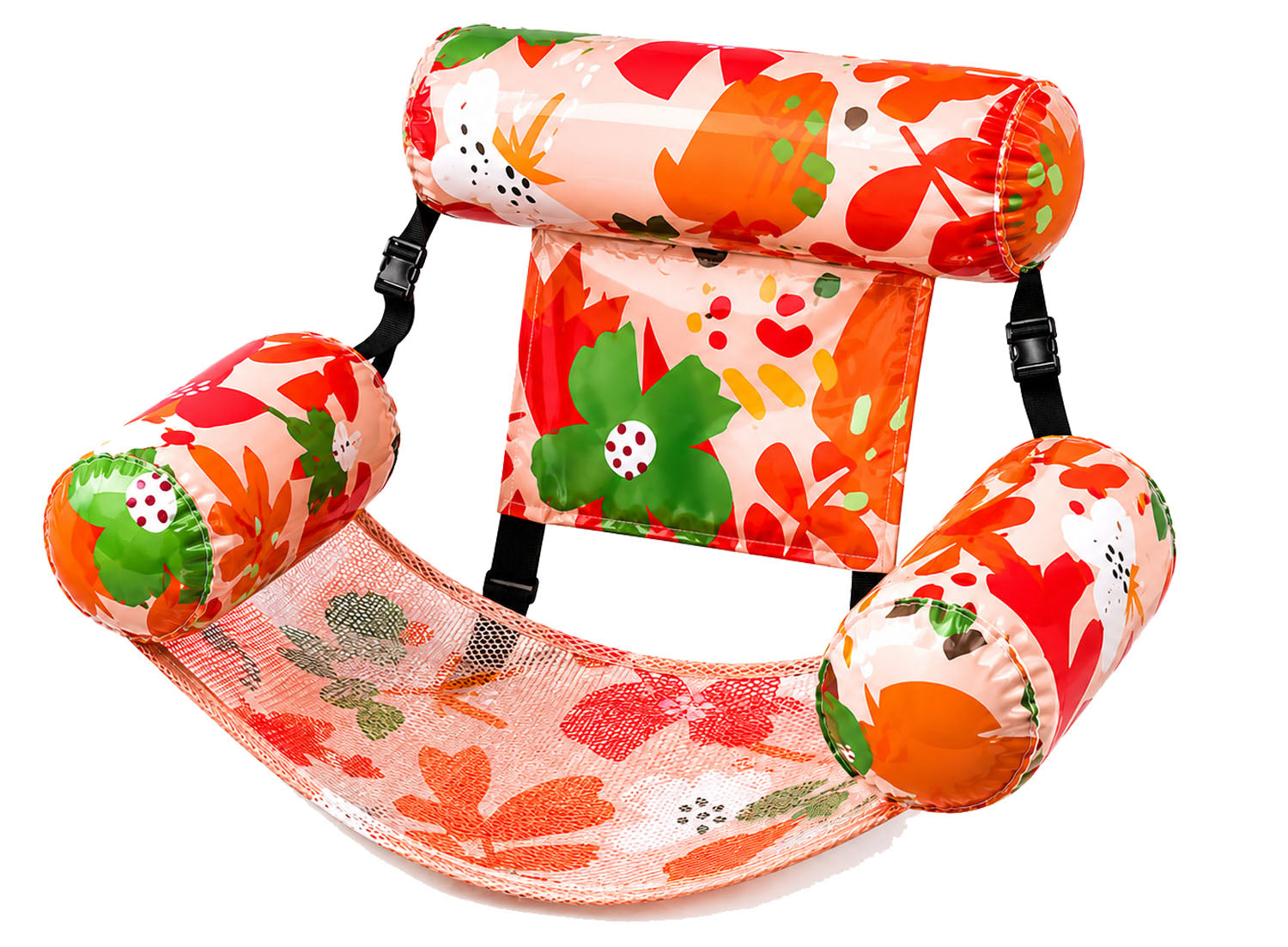 SLOOSH Pool Floats Chairs Adult,Inflatable Pool Lounge,Plant Pattern Floating Mat Hammock,Blow up Water Chairs Noodles rafts for Party Summer Water Beach Fun