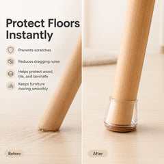 ClearGuard Chair Leg Protectors a pack of 8pcs