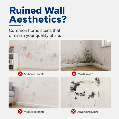 ⚡ [Instant Wall Touch-Up] All-in-One Wall Repair Paint Roller | Fast-Drying Waterproof Paste for Scuffs, Stains & Holes