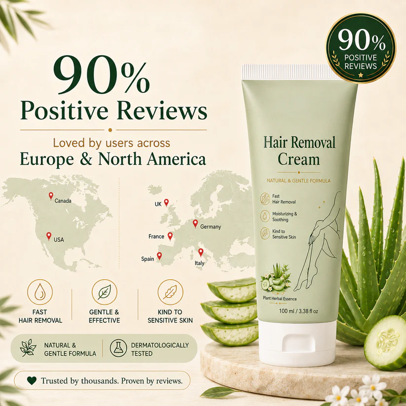 Natural Gentle Hair Removal Cream | For Women & Men, Sensitive Skin