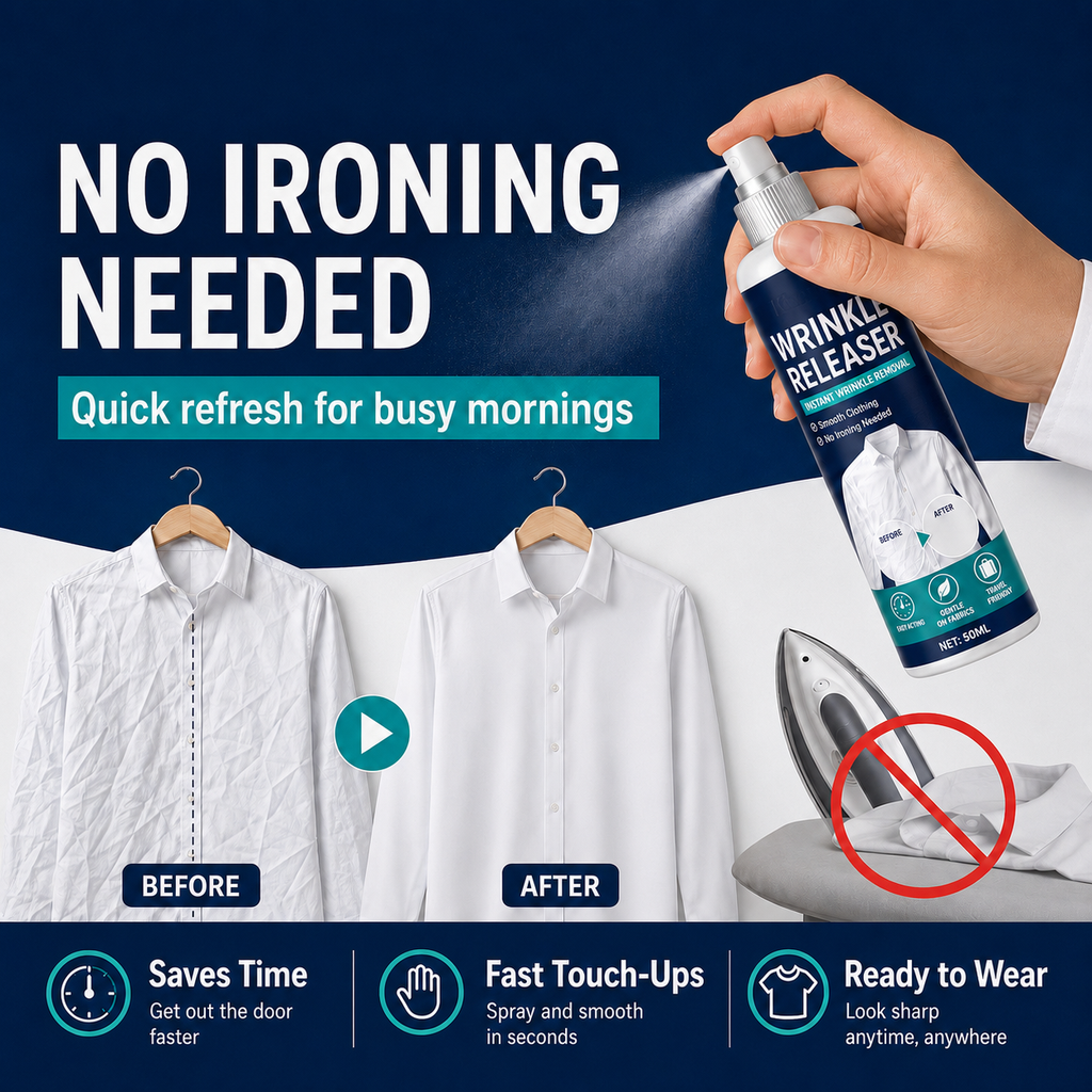 No Iron. No Board. Wrinkle-Free Clothes in Minutes.