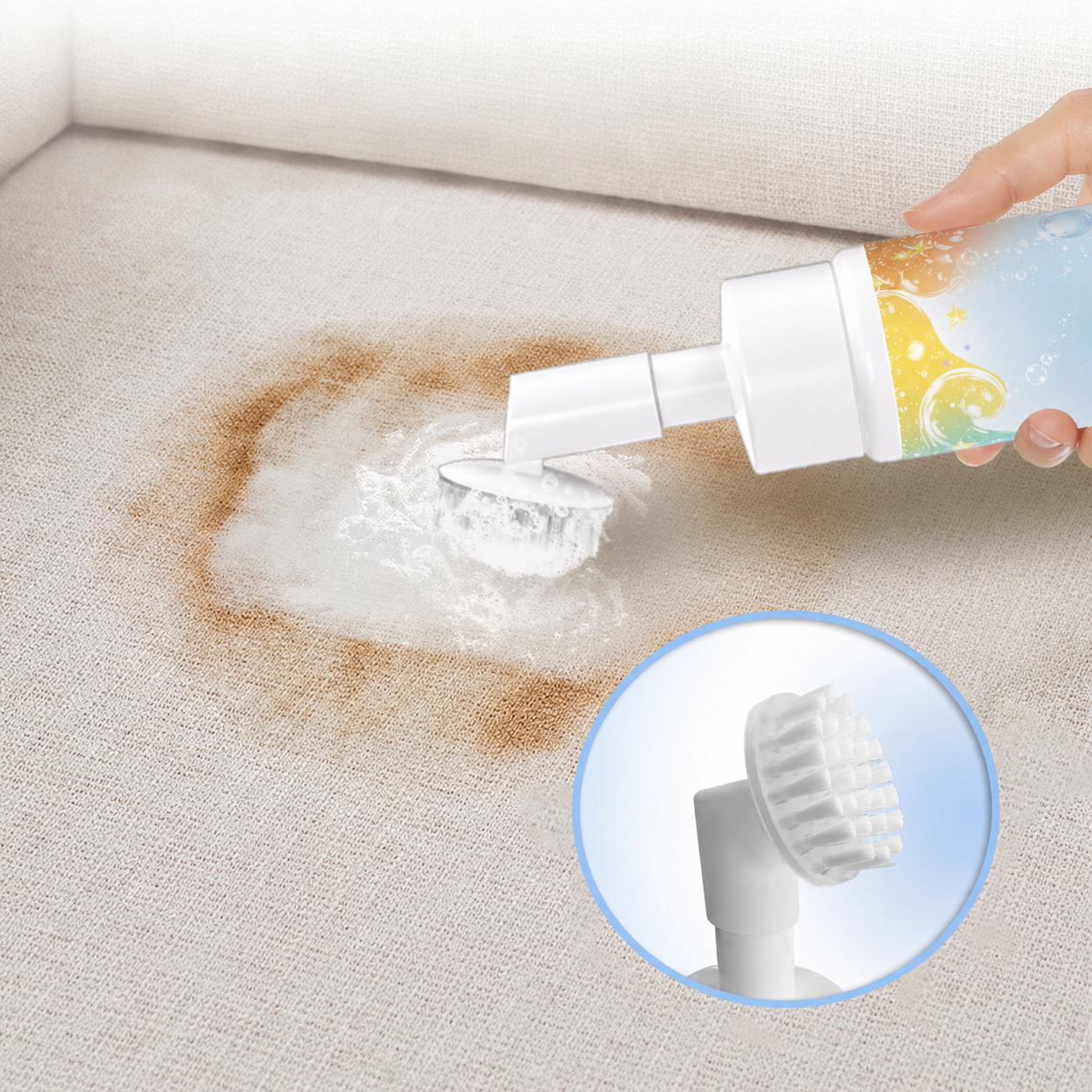 ⏳LAST DAY BUY 3 GET 1 FREE!!💖Cavaunory Magic Foam Cleaner for Carpets & Upholstery – Pet Stain & Odour Remover with Cleaning Brush🧼