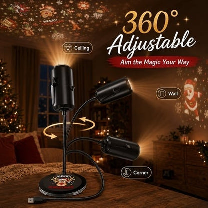 ⏳49% OFF – 🎄HD Christmas Scene Projector | 6 or 10 Festive Projection Discs, USB Plug & Play, 360° Flexible Design & Up to 200 Sq Ft Coverage ✨