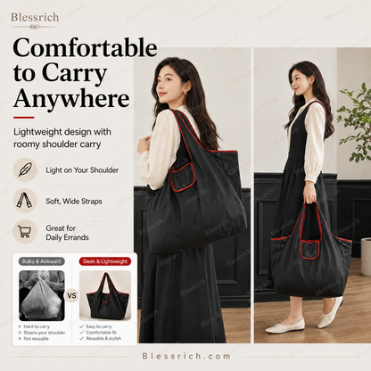 🔥Last Day Buy 1 Get 1 Free $ 14.99 Each🛍️ Foldable Reusable Shopping Bag – Large Capacity, Lightweight & Washable