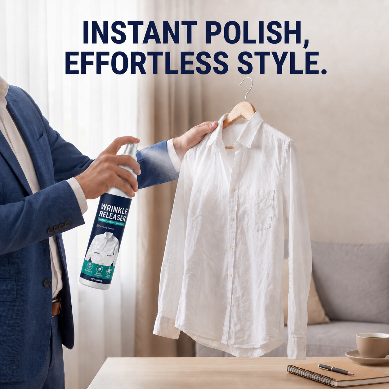 No Iron. No Board. Wrinkle-Free Clothes in Minutes.