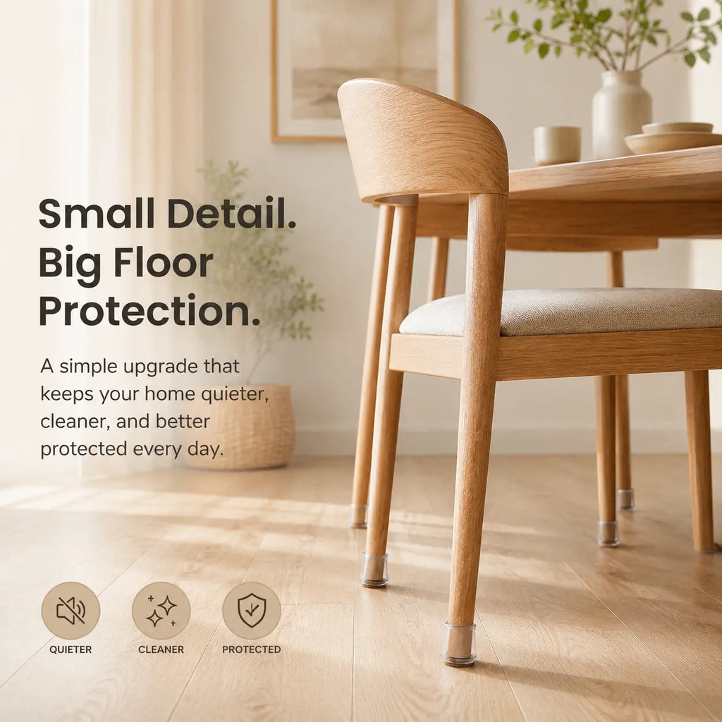 ClearGuard Chair Leg Protectors a pack of 8pcs