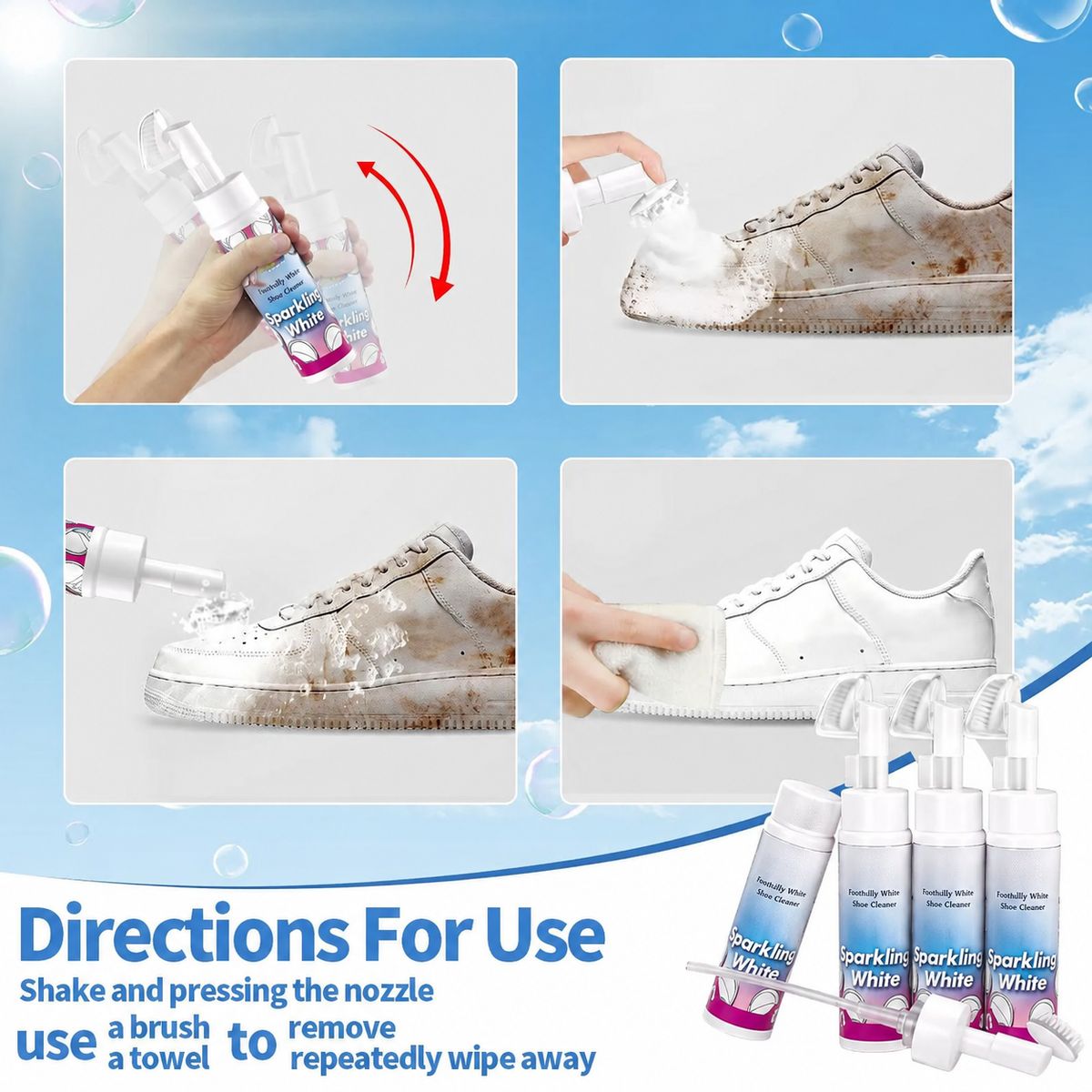 ⏳LAST DAY BUY 3 GET 1 FREE!!💖Cavaunory Magic Foam Cleaner for Carpets & Upholstery – Pet Stain & Odour Remover with Cleaning Brush🧼