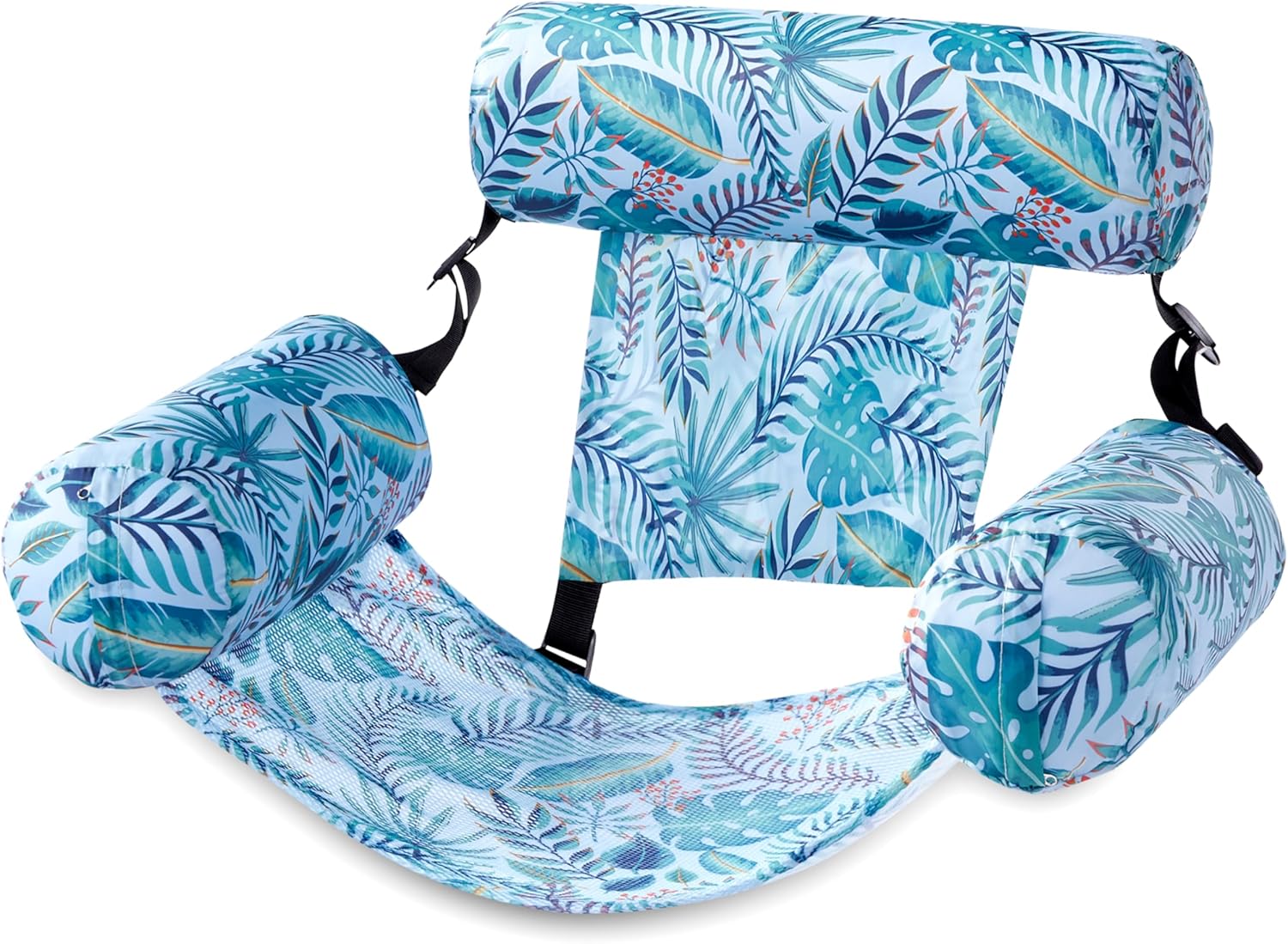 SLOOSH Pool Floats Chairs Adult,Inflatable Pool Lounge,Plant Pattern Floating Mat Hammock,Blow up Water Chairs Noodles rafts for Party Summer Water Beach Fun