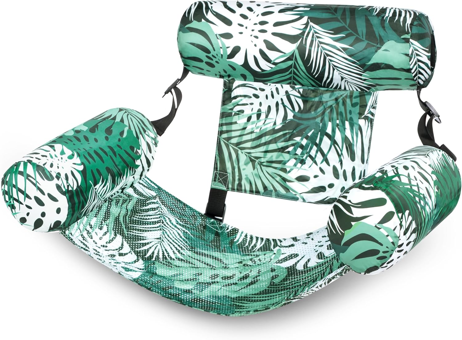 SLOOSH Pool Floats Chairs Adult,Inflatable Pool Lounge,Plant Pattern Floating Mat Hammock,Blow up Water Chairs Noodles rafts for Party Summer Water Beach Fun