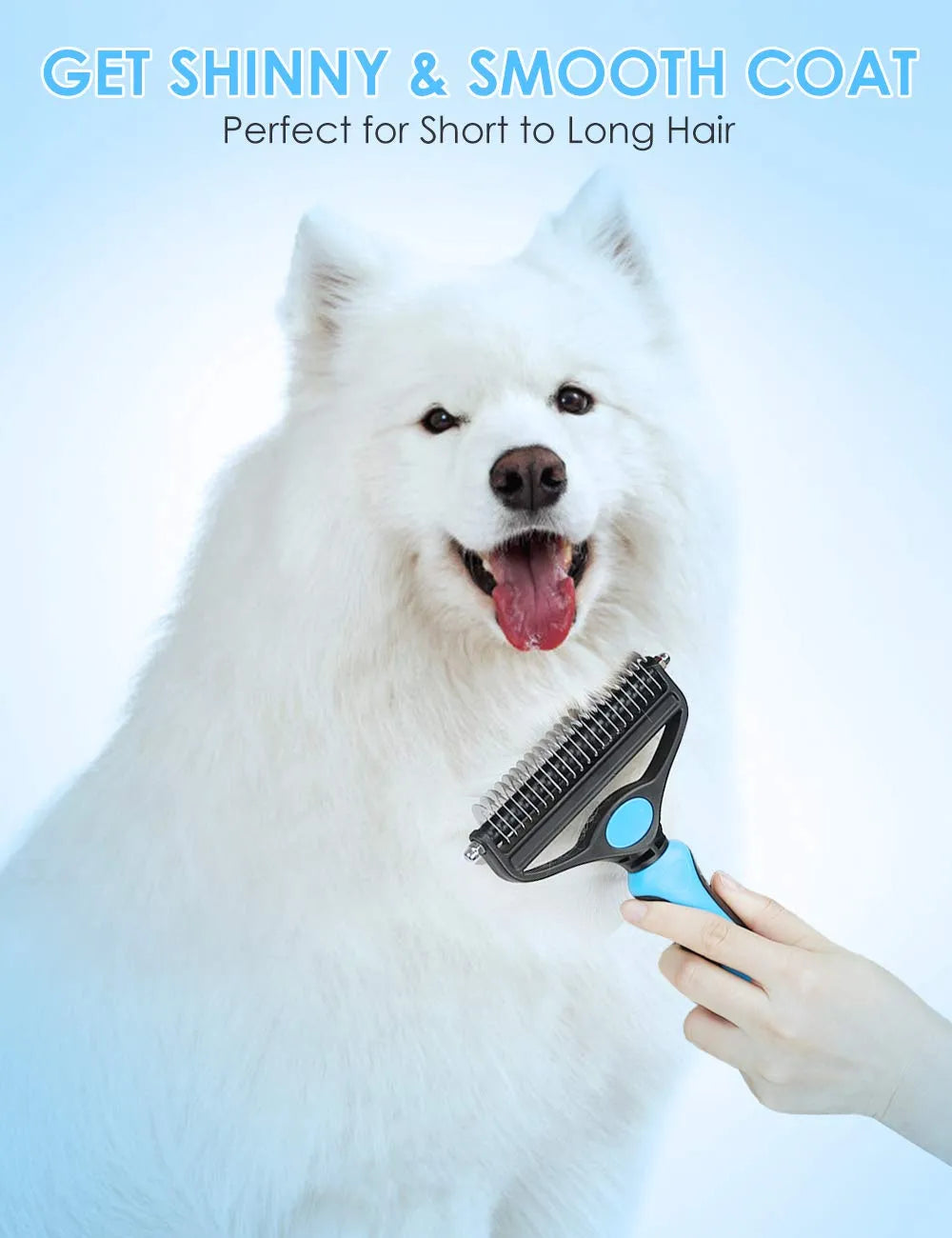 Cavaunory™ 2-in-1 Gentle Dematting & Deshedding Brush for Dogs & Cats
