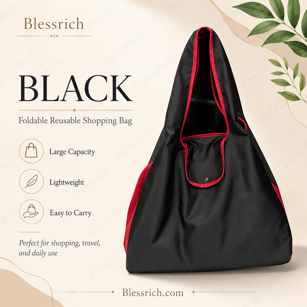 🔥Last Day Buy 1 Get 1 Free $ 14.99 Each🛍️ Foldable Reusable Shopping Bag – Large Capacity, Lightweight & Washable