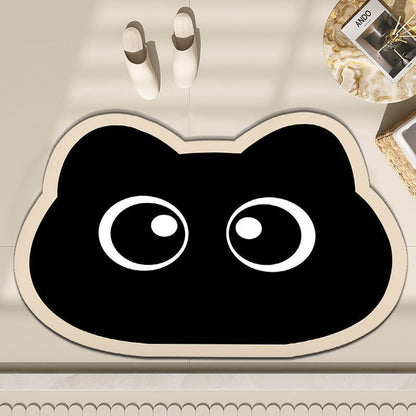 Cute Cat-Shaped Soft Diatom Bath Mat