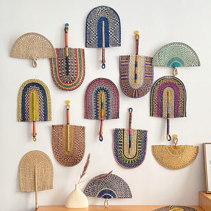 Handwoven Seagrass Wall Fan Décor – Vietnamese-Inspired Boho Wall Hanging for Home, Hotel, Café & Studio Styling