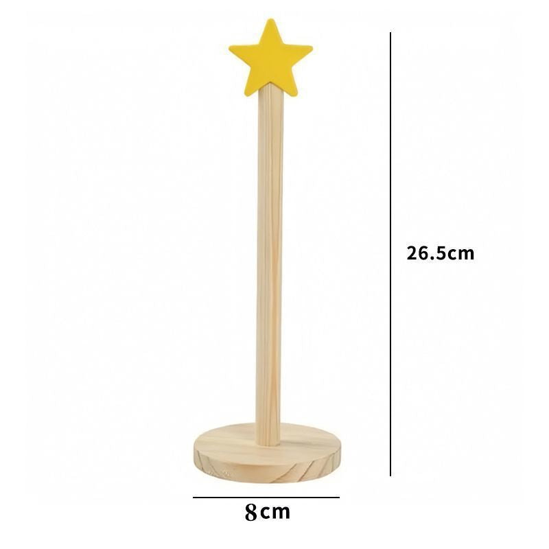 Star Hair Tie Organizer Display Stand with Wooden Base for Scrunchies, Hair Elastics, Bracelets & Accessories