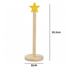 Star Hair Tie Organizer Display Stand with Wooden Base for Scrunchies, Hair Elastics, Bracelets & Accessories