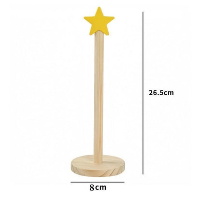 Star Hair Tie Organizer Display Stand with Wooden Base for Scrunchies, Hair Elastics, Bracelets & Accessories