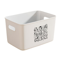 Cat Pattern PP Plastic Storage Box – Stackable Rectangular Organizer Basket for Snacks, Toys, Clothes, Bathroom & Home Storage