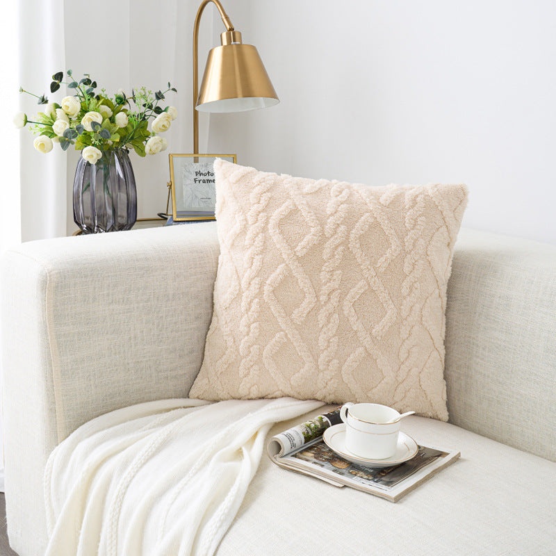 INS-Style Plush Diamond Pattern Throw Pillow for Sofa, Bed, Bedroom, Living Room & Home Décor