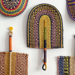 Handwoven Seagrass Wall Fan Décor – Vietnamese-Inspired Boho Wall Hanging for Home, Hotel, Café & Studio Styling