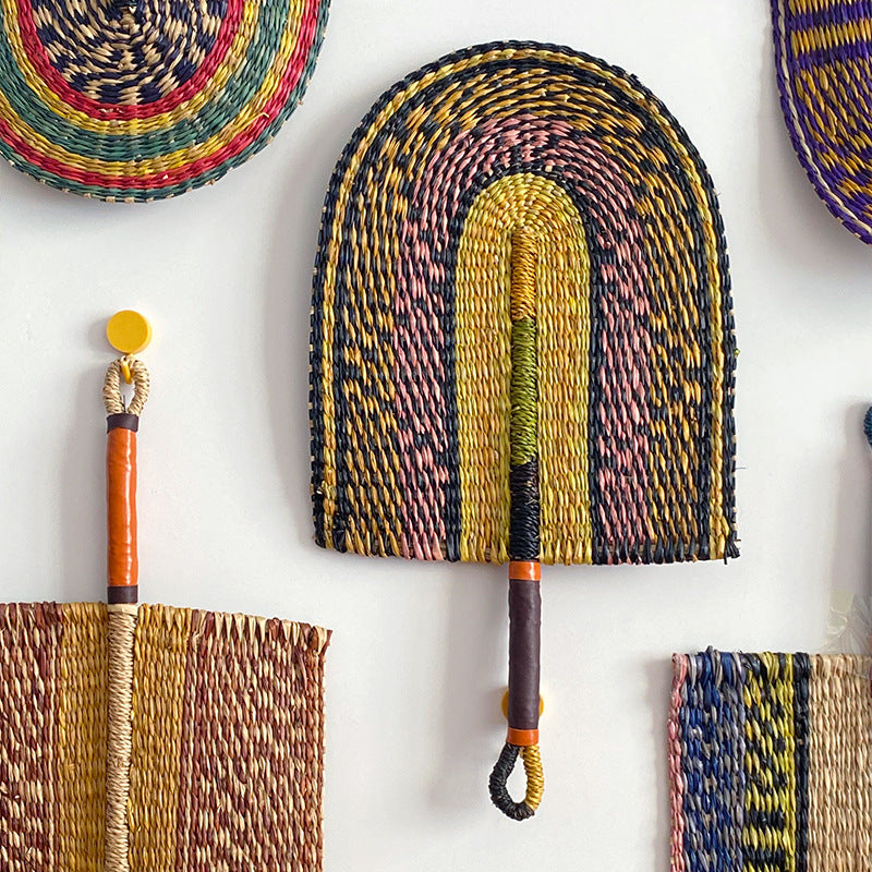 Handwoven Seagrass Wall Fan Décor – Vietnamese-Inspired Boho Wall Hanging for Home, Hotel, Café & Studio Styling