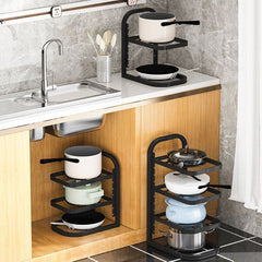 Adjustable Kitchen Pot & Pan Storage Rack