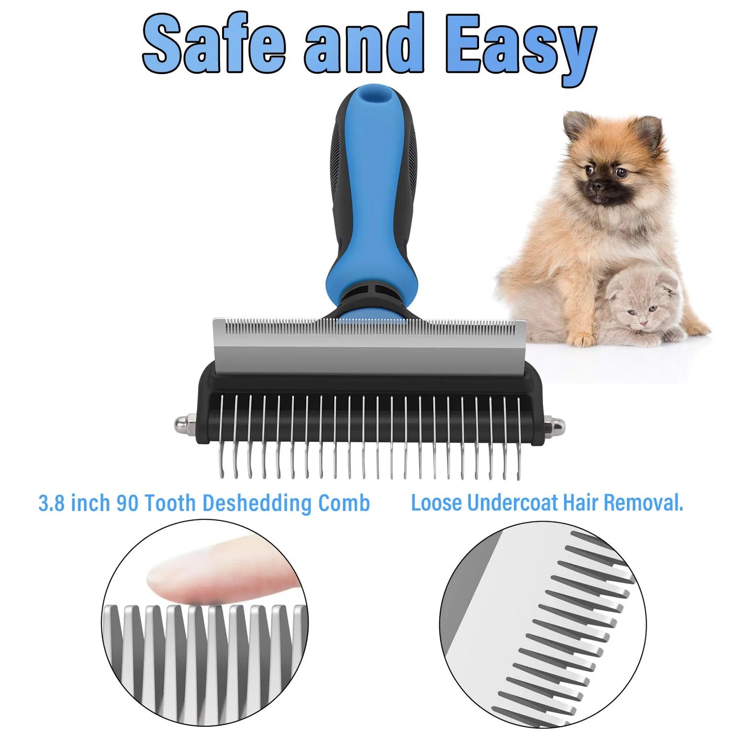 Cavaunory™ 2-in-1 Gentle Dematting & Deshedding Brush for Dogs & Cats