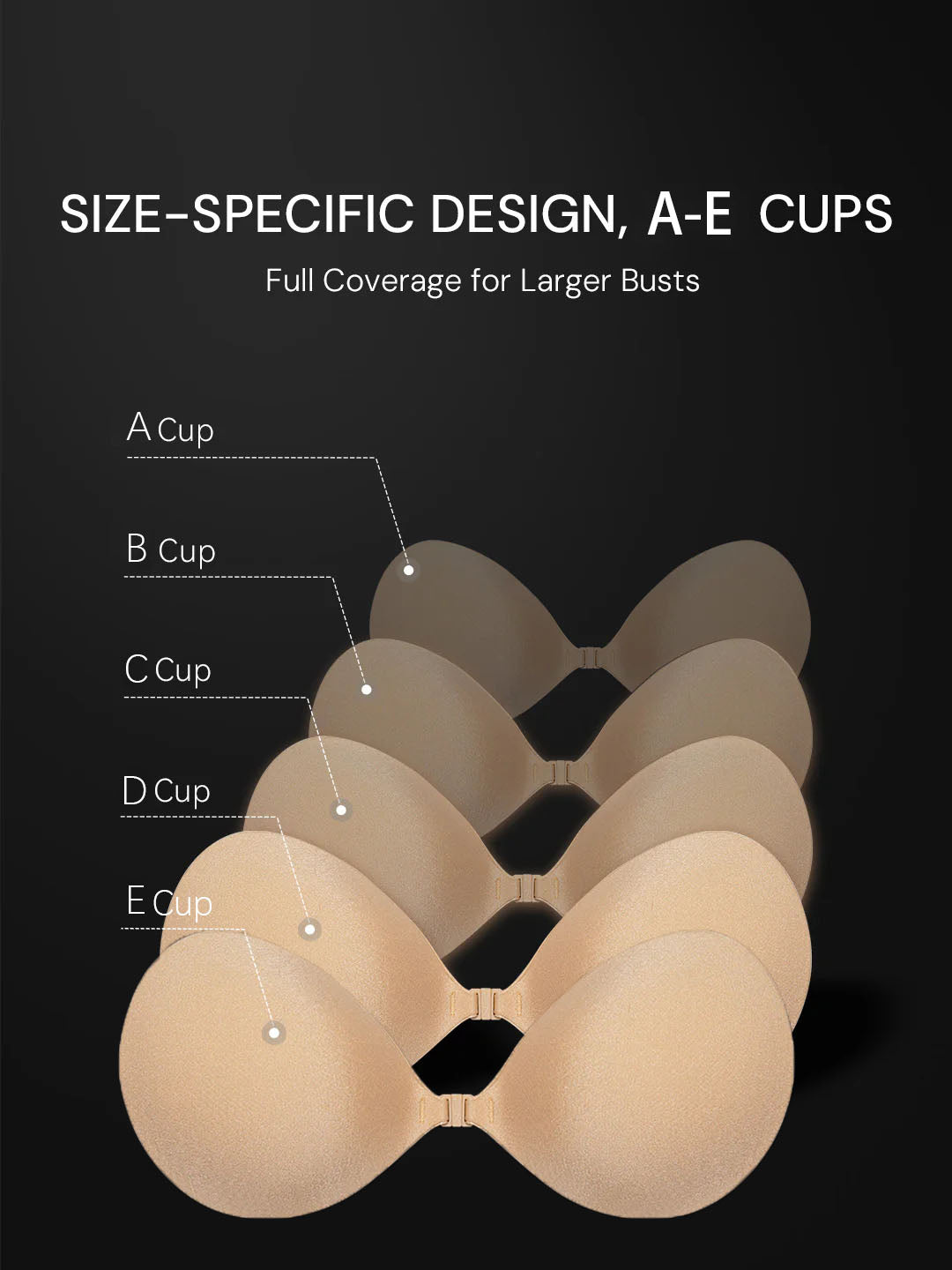 Cavaunory Magic Padded Sticky Bra - Patented Sticky Fashion Bra Inserts