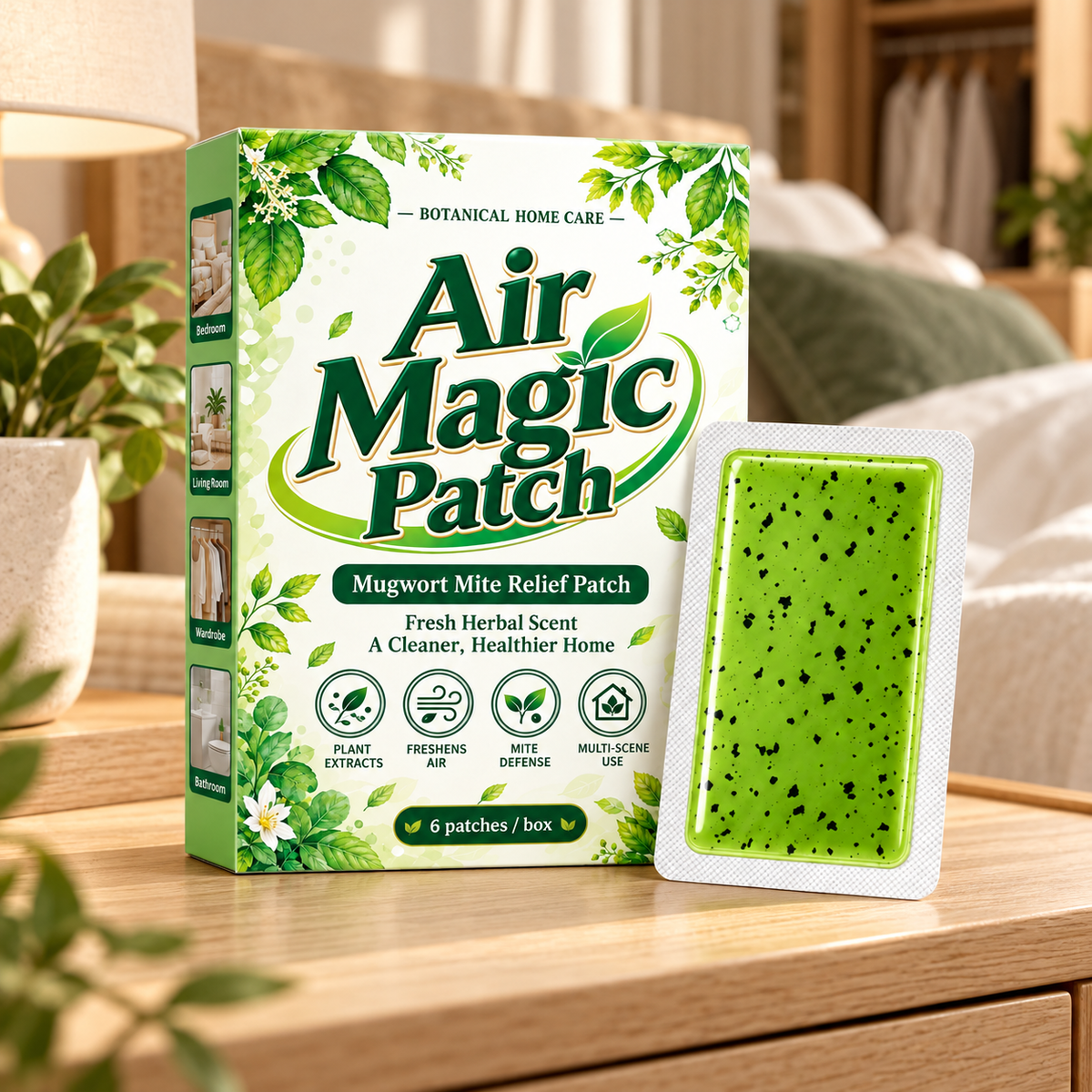 Air Magic Patch box and intact household patch in a home setting