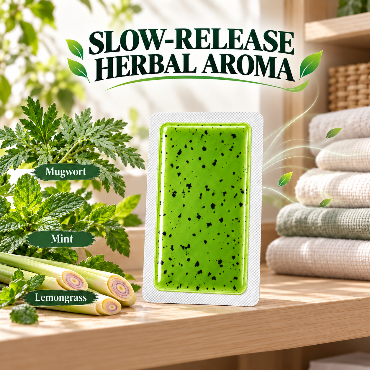 Conceptual herbal aroma release from an intact household patch