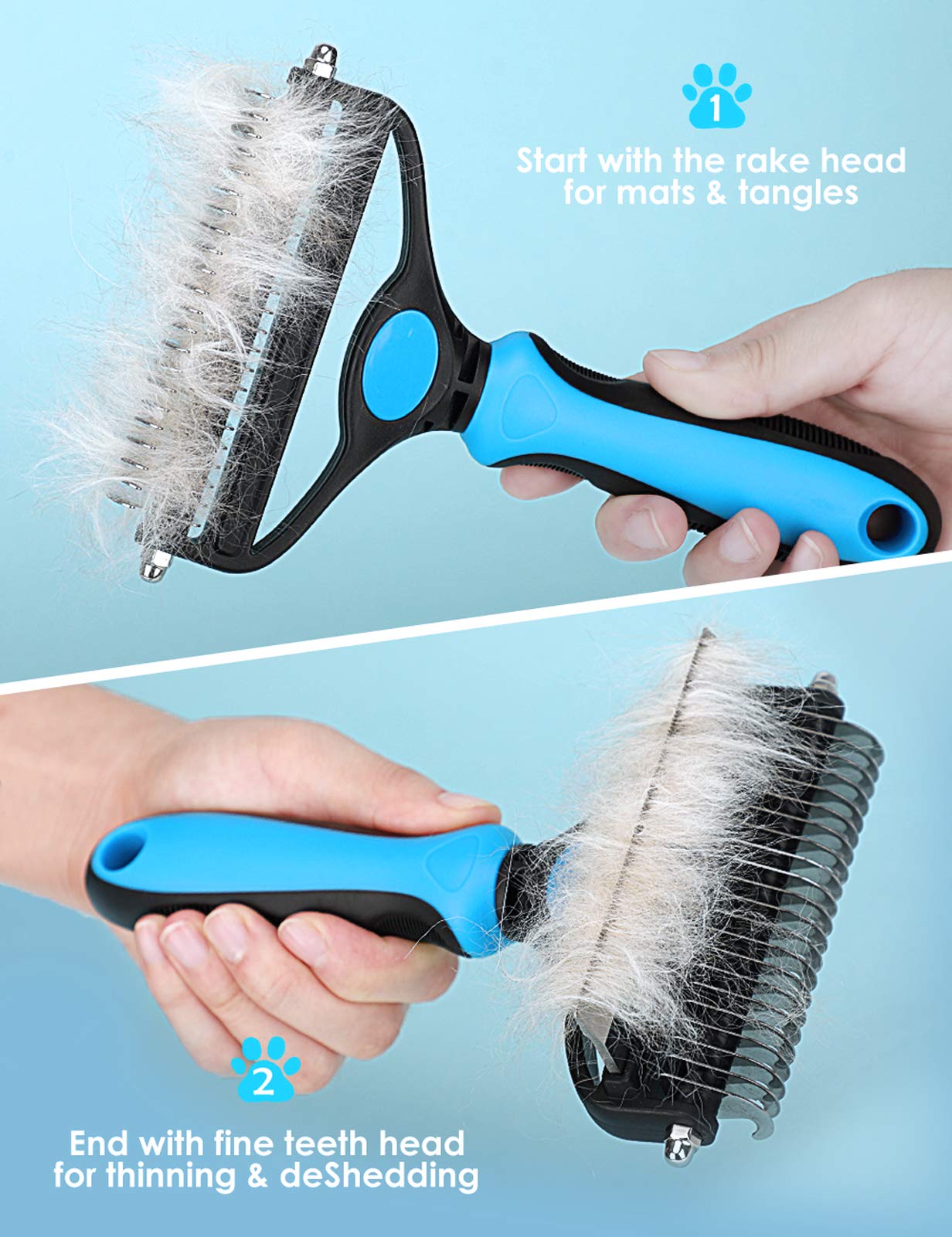 Cavaunory™ 2-in-1 Gentle Dematting & Deshedding Brush for Dogs & Cats