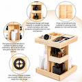 Wooden 3-Tier Rotating Skincare & Makeup Organizer for Perfume, Essential Oils, Jewelry, Bathroom Counter, Vanity & Desk Storage