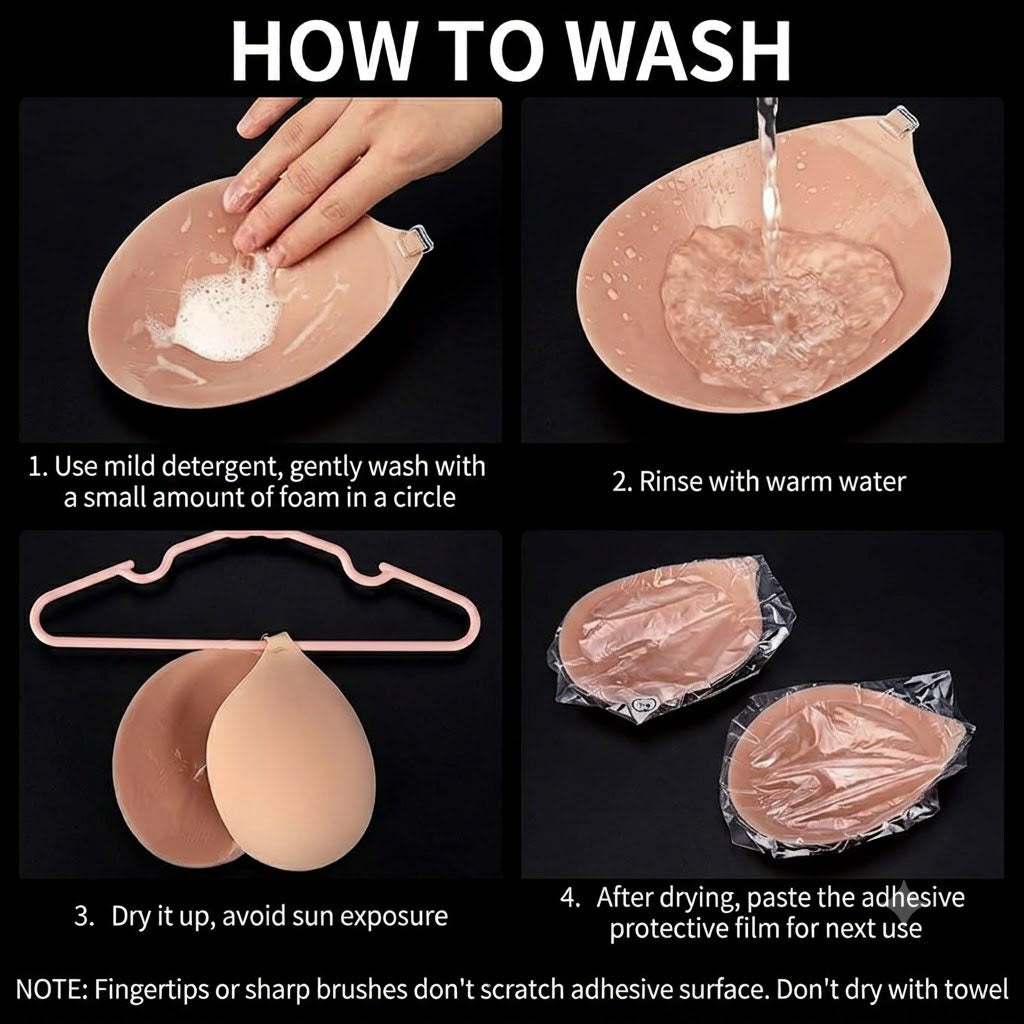 How to wash reusable adhesive bra