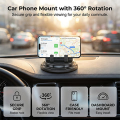 360° rotating car dashboard mobile phone holder