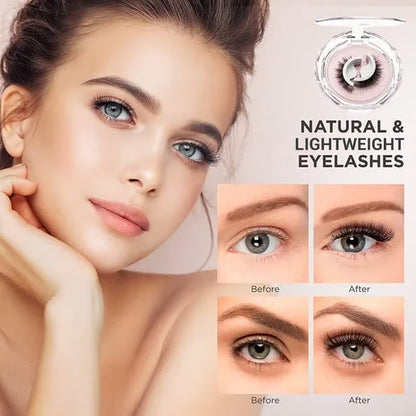 Reusable Self-Adhesive False Eyelashes – 3-Pair Glue-Free Lash Set