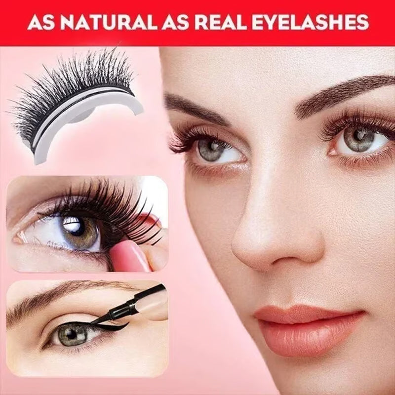 Reusable Self-Adhesive False Eyelashes – 3-Pair Glue-Free Lash Set