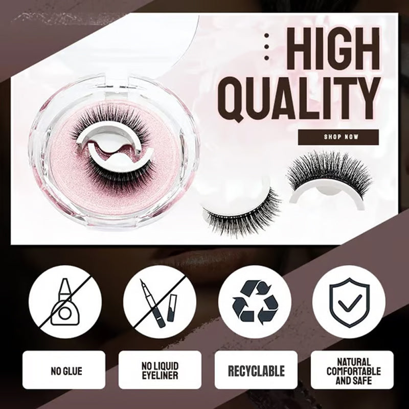 Reusable Self-Adhesive False Eyelashes – 3-Pair Glue-Free Lash Set