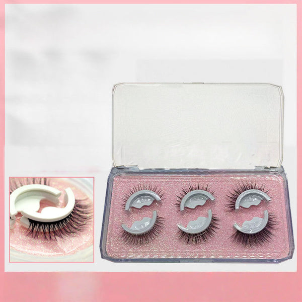 Reusable Self-Adhesive False Eyelashes – 3-Pair Glue-Free Lash Set