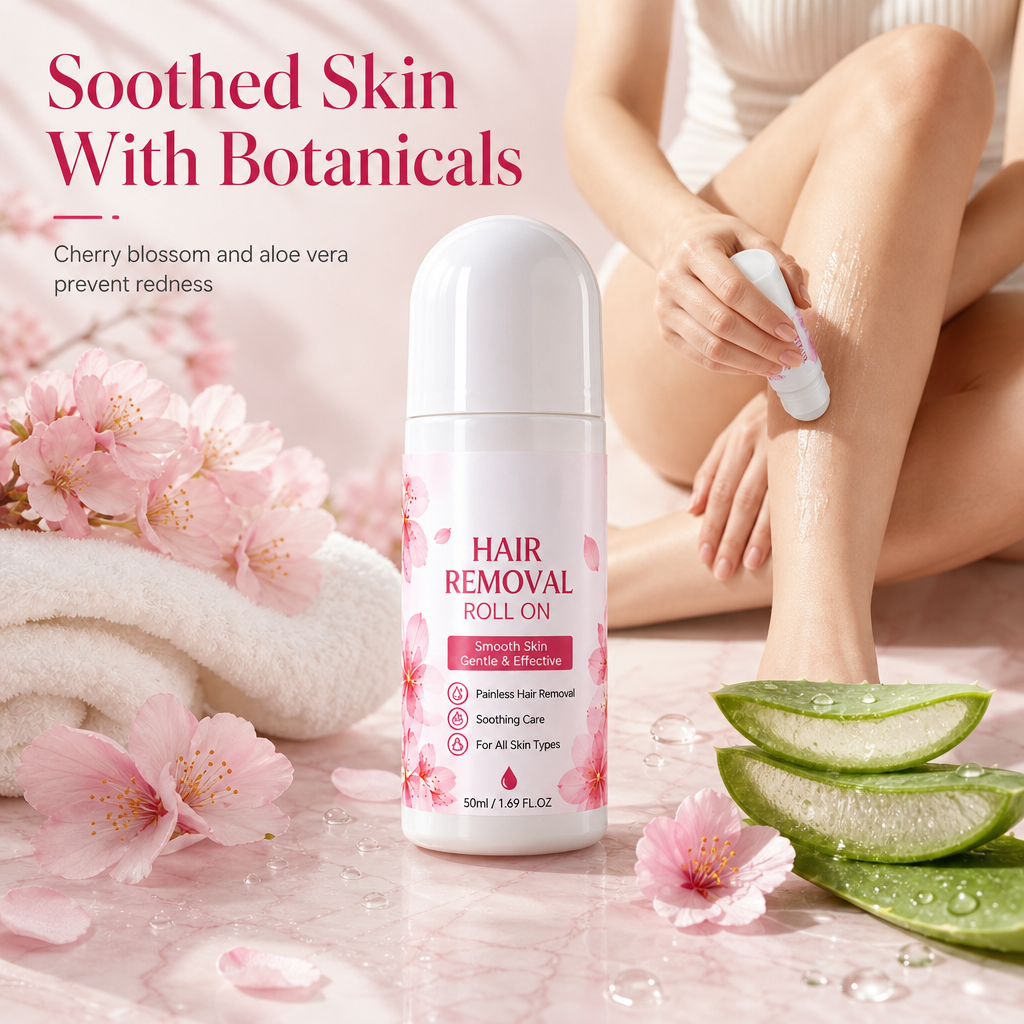 Gentle Smooth Roll-On Body Hair Removal Cream – Painless & Fast Acting, Perfect for Legs, Arms & Sensitive Skin