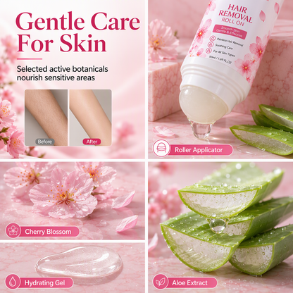 Gentle Smooth Roll-On Body Hair Removal Cream – Painless & Fast Acting, Perfect for Legs, Arms & Sensitive Skin