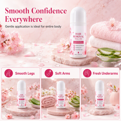 Gentle Smooth Roll-On Body Hair Removal Cream – Painless & Fast Acting, Perfect for Legs, Arms & Sensitive Skin