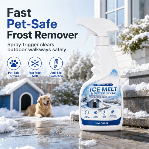 Outdoor De-Icing & Snow Melting Spray – pet-safe, dissolves frost on contact. Clear steps, walkways & patios fast! 🛡️✅
